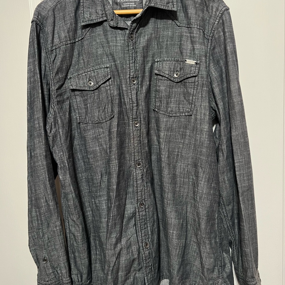 Guess Charcoal Button-Up Women’s Shirt XL
